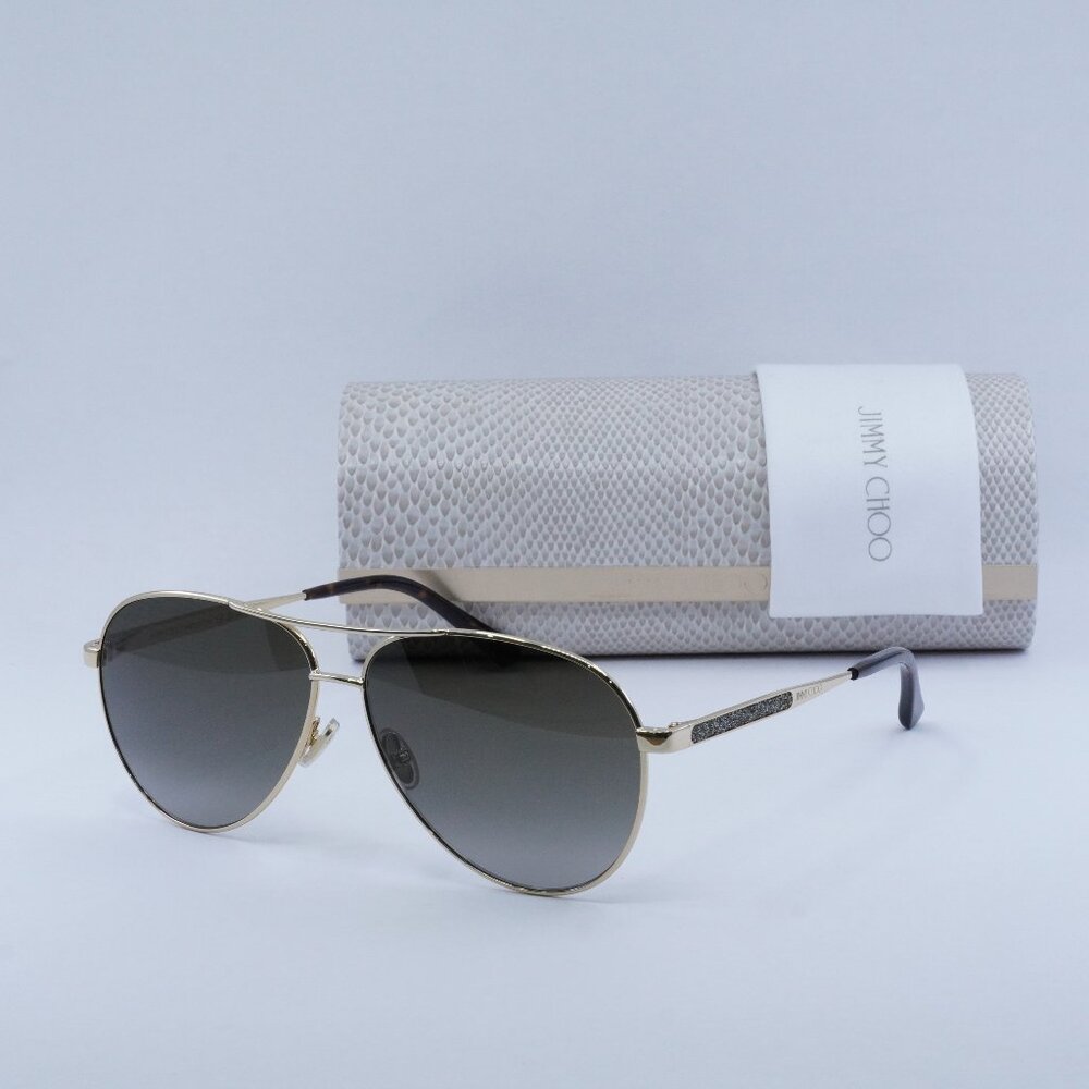 Jimmy Choo JIMENA/S 006J HA Aviator Sunglasses - Gold/Havana/Brown